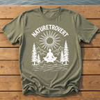naturetrovert rough brush linocut T-Shirt — Moss