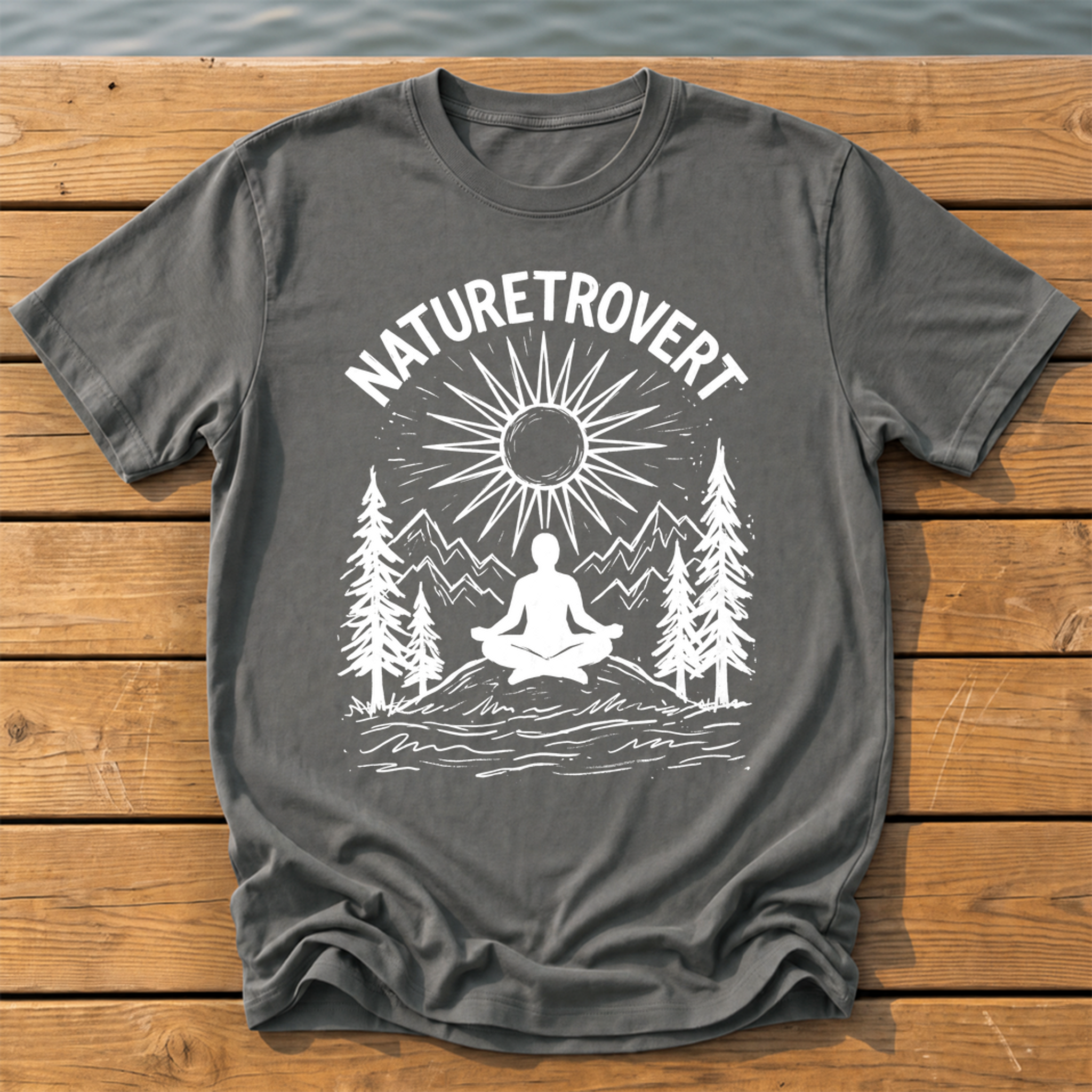 naturetrovert rough brush linocut T-Shirt — Pepper