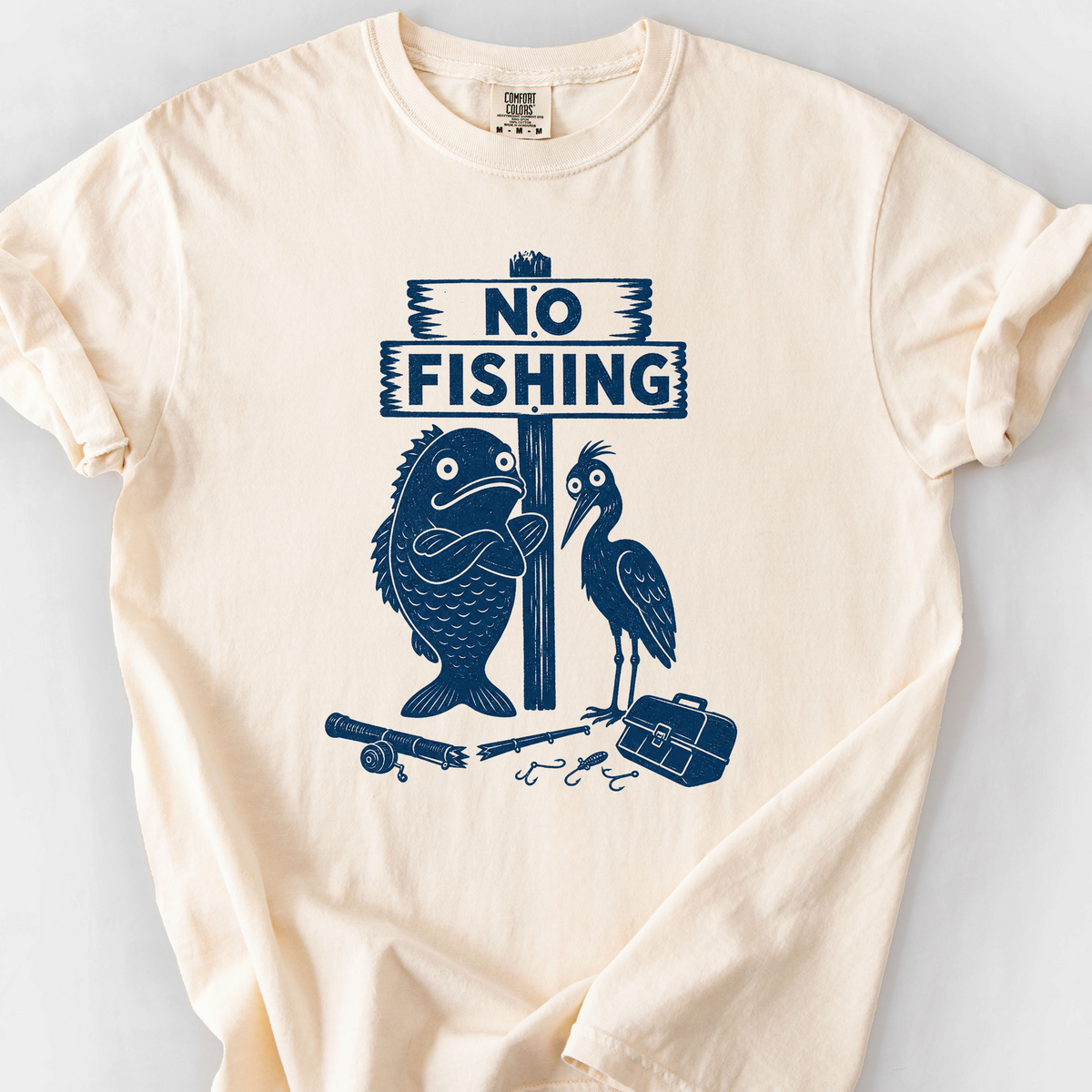 No Fishing T-Shirt — Ivory