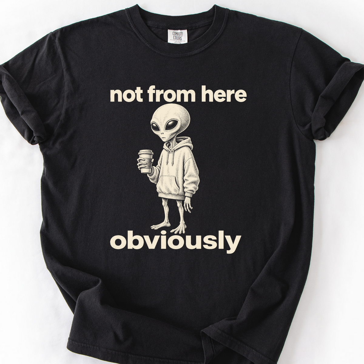 Not From Here Obviously T-Shirt — Black