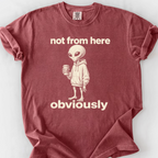 Not From Here Obviously T-Shirt — Brick