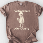 Not From Here Obviously T-Shirt — Espresso