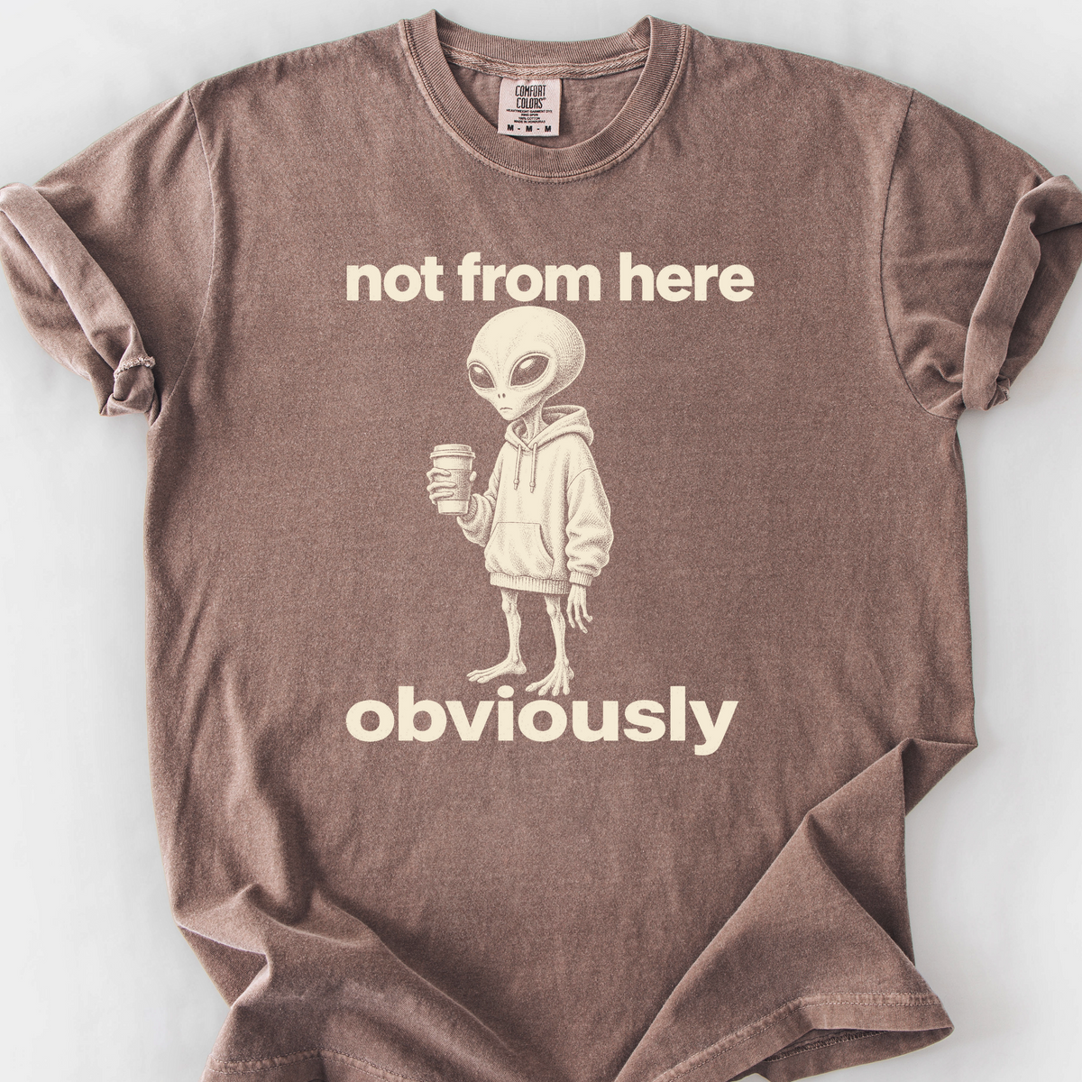 Not From Here Obviously T-Shirt — Espresso