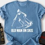 Old Man on Skis T-Shirt — Blue Jean