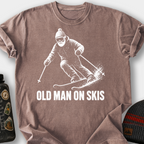 Old Man on Skis T-Shirt — Espresso