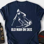 Old Man on Skis T-Shirt — Navy