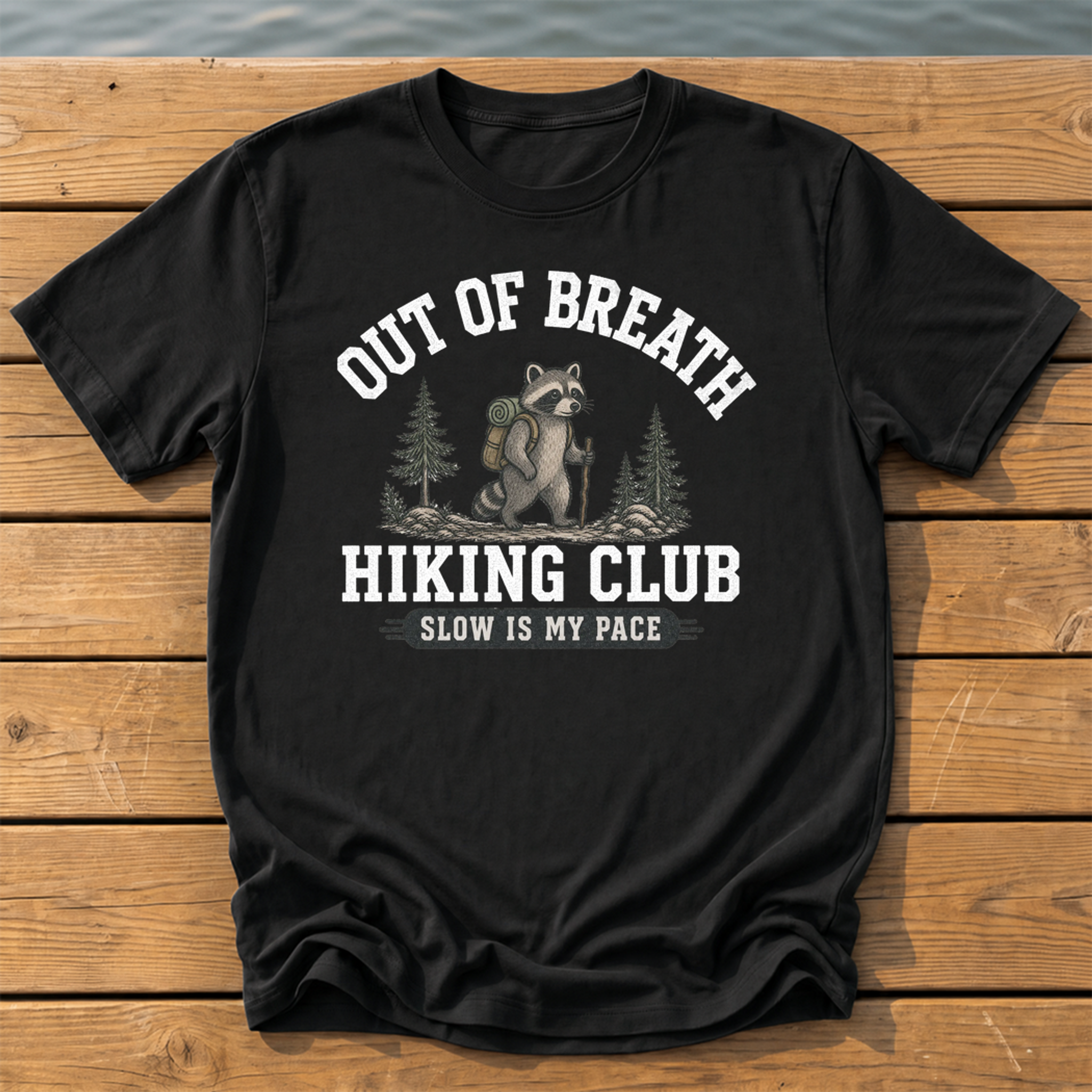 Out Of Breath Hiking Club T-Shirt — Black