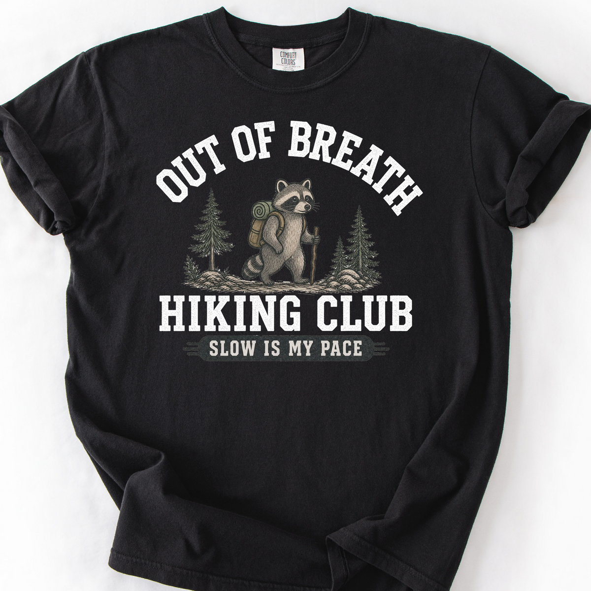 Out Of Breath Hiking Club T-Shirt — Black