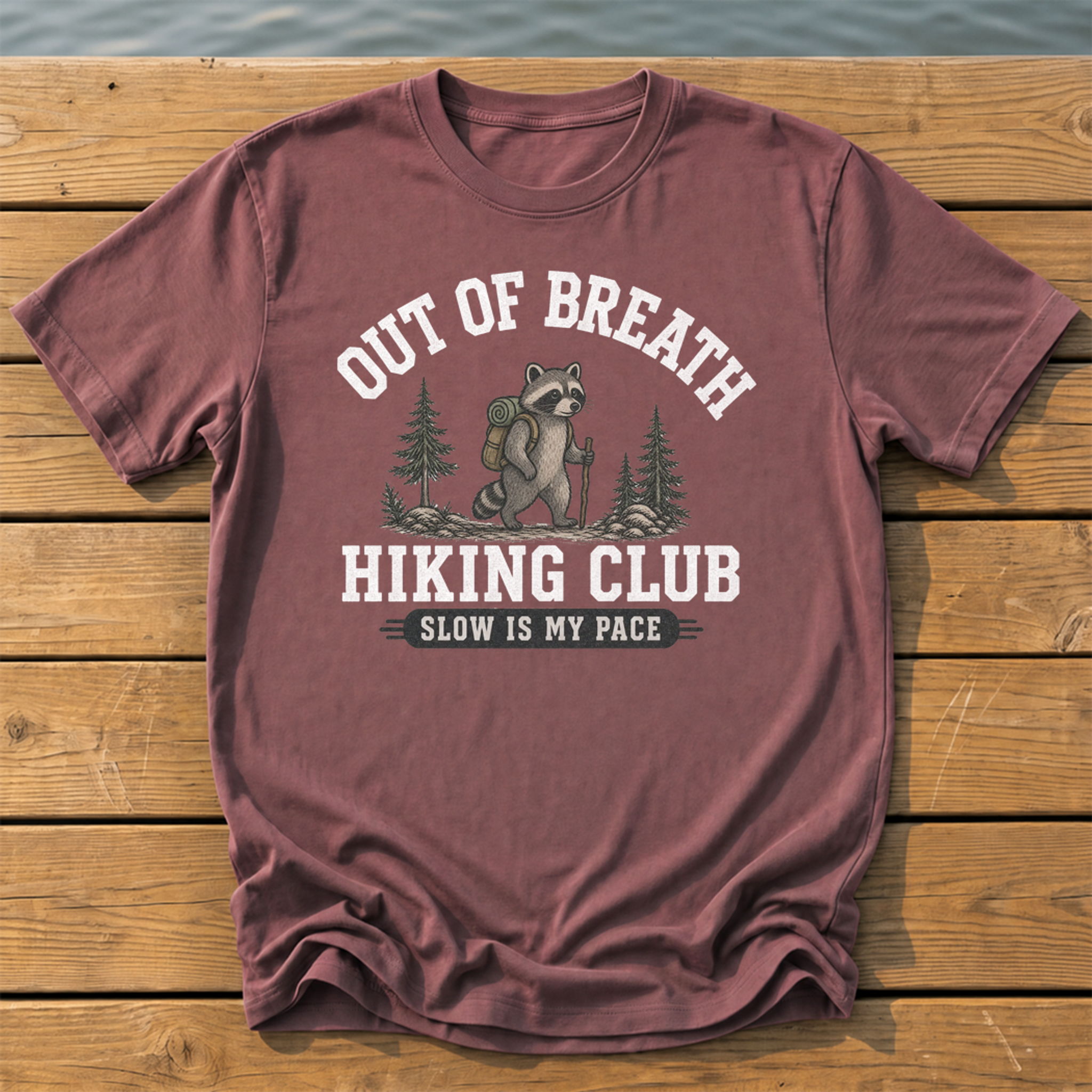 Out Of Breath Hiking Club T-Shirt — Brick