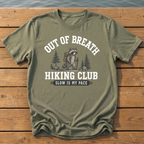 Out Of Breath Hiking Club T-Shirt — Moss