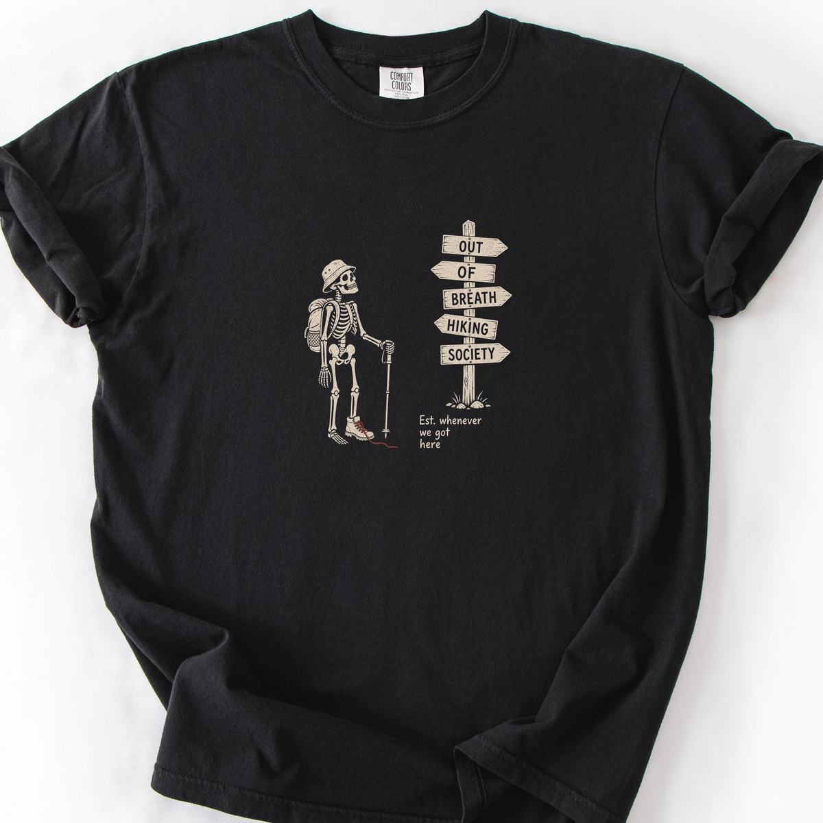 Out Of Breath Hiking Society T-Shirt — Black