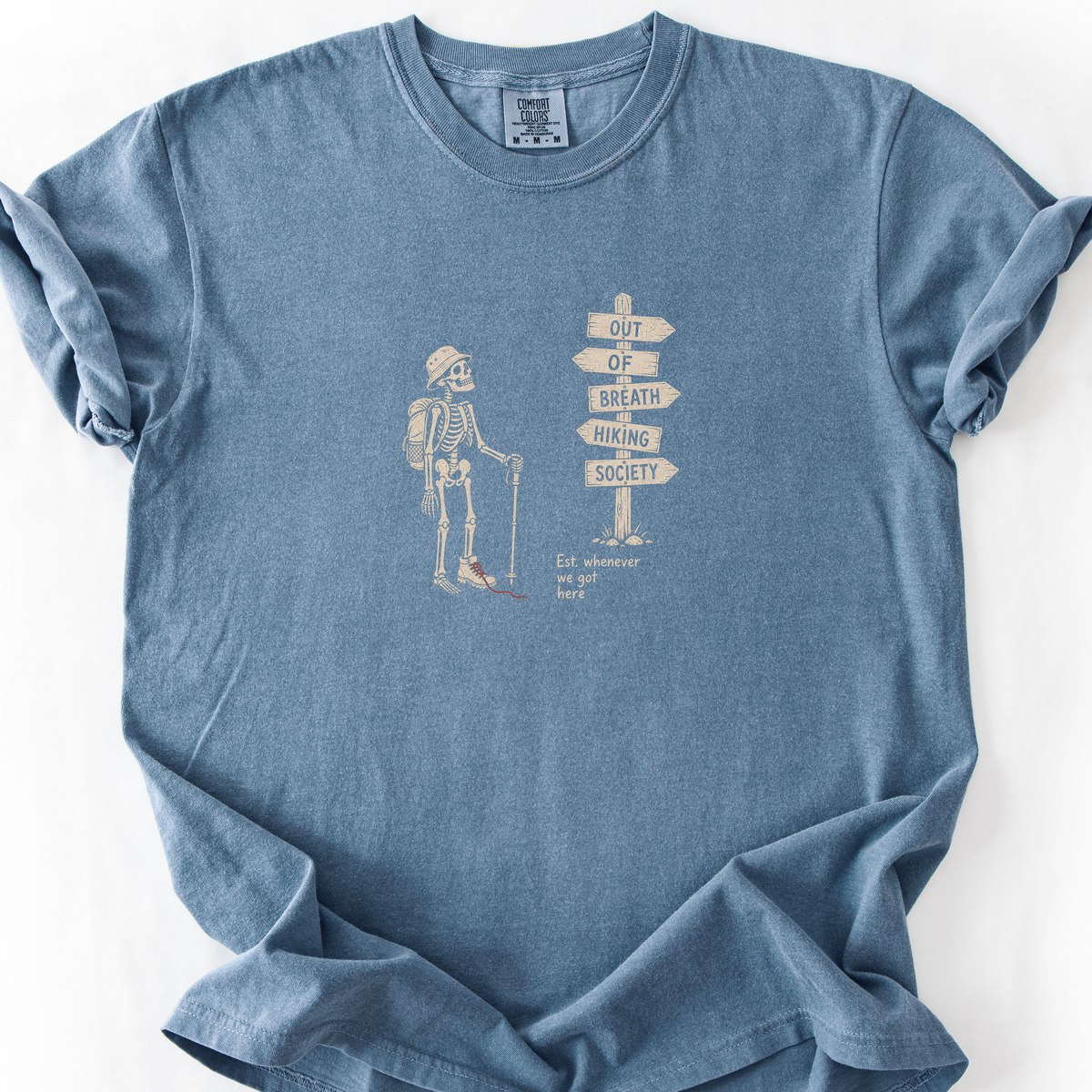 Out Of Breath Hiking Society T-Shirt — Blue Jean