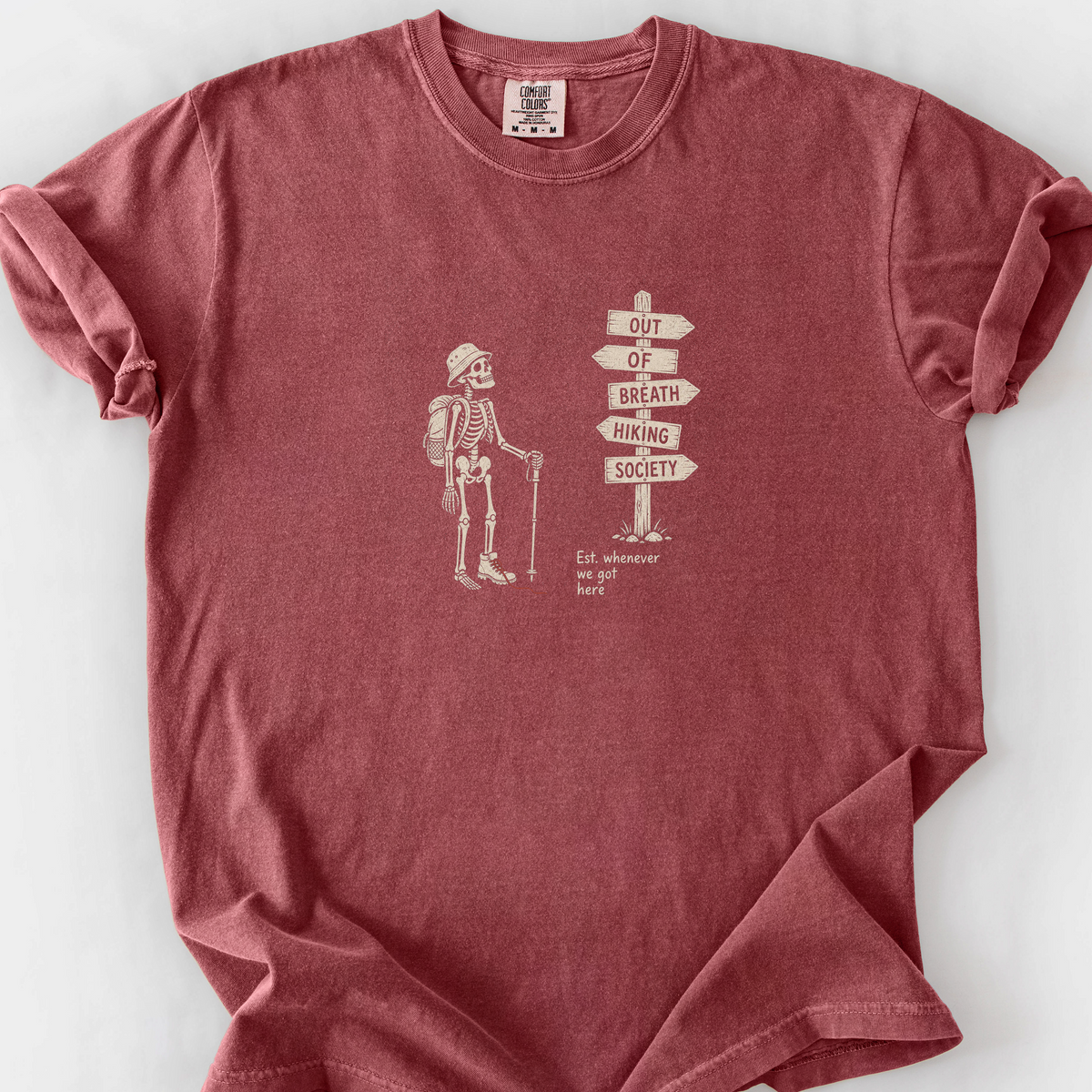 Out Of Breath Hiking Society T-Shirt — Brick