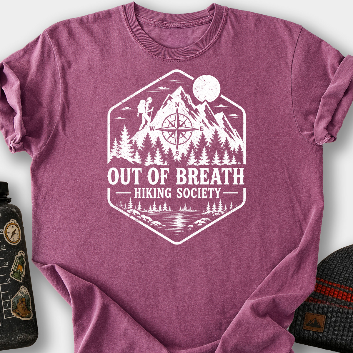 Out of Breath Society T-Shirt — Berry