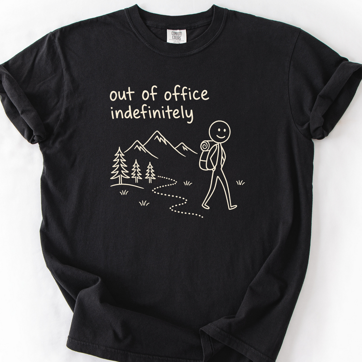 Out Of Office Indefinitely T-Shirt — Black