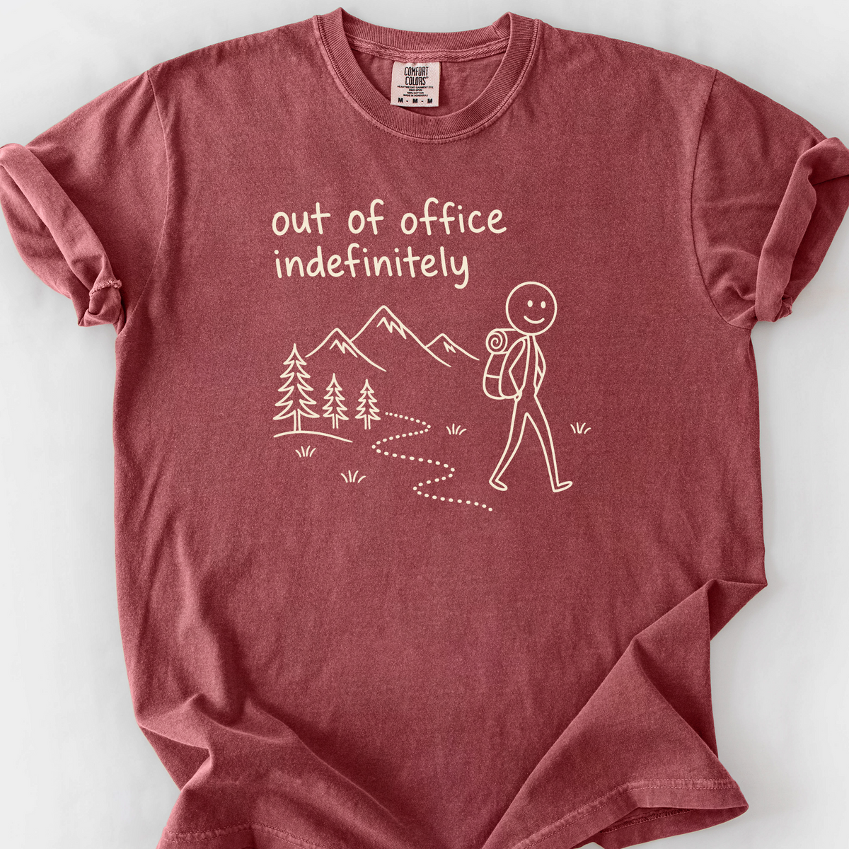 Out Of Office Indefinitely T-Shirt — Brick
