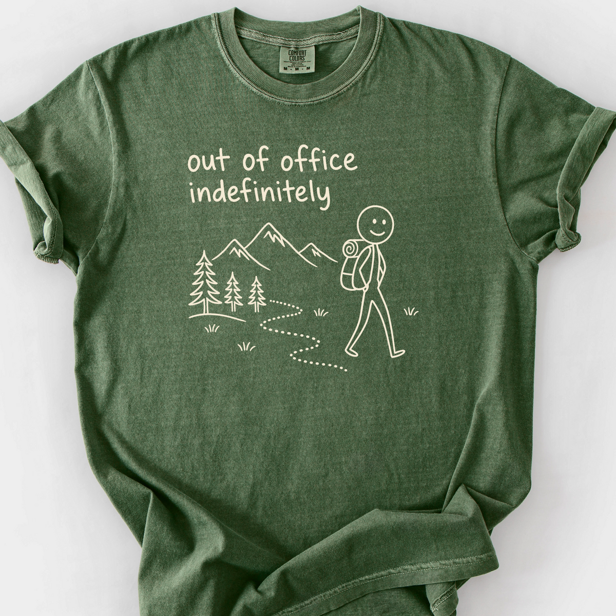 Out Of Office Indefinitely T-Shirt — Moss