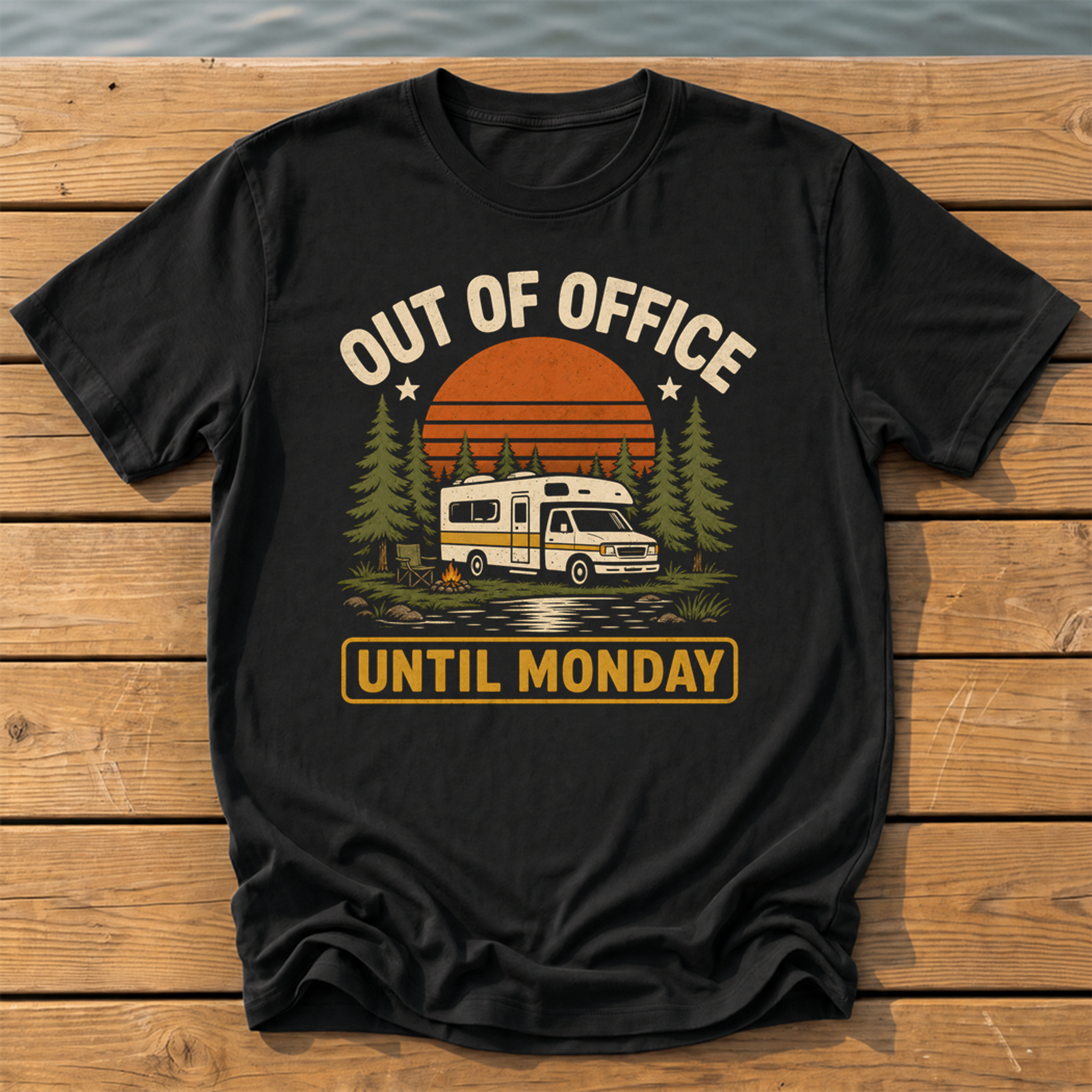 Out of Office Until Monday T-Shirt — Black