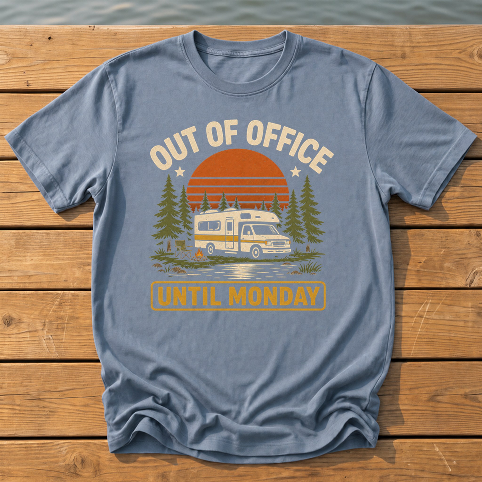 Out of Office Until Monday T-Shirt — Blue Jean