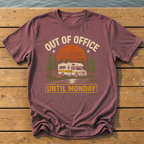 Out of Office Until Monday T-Shirt — Brick