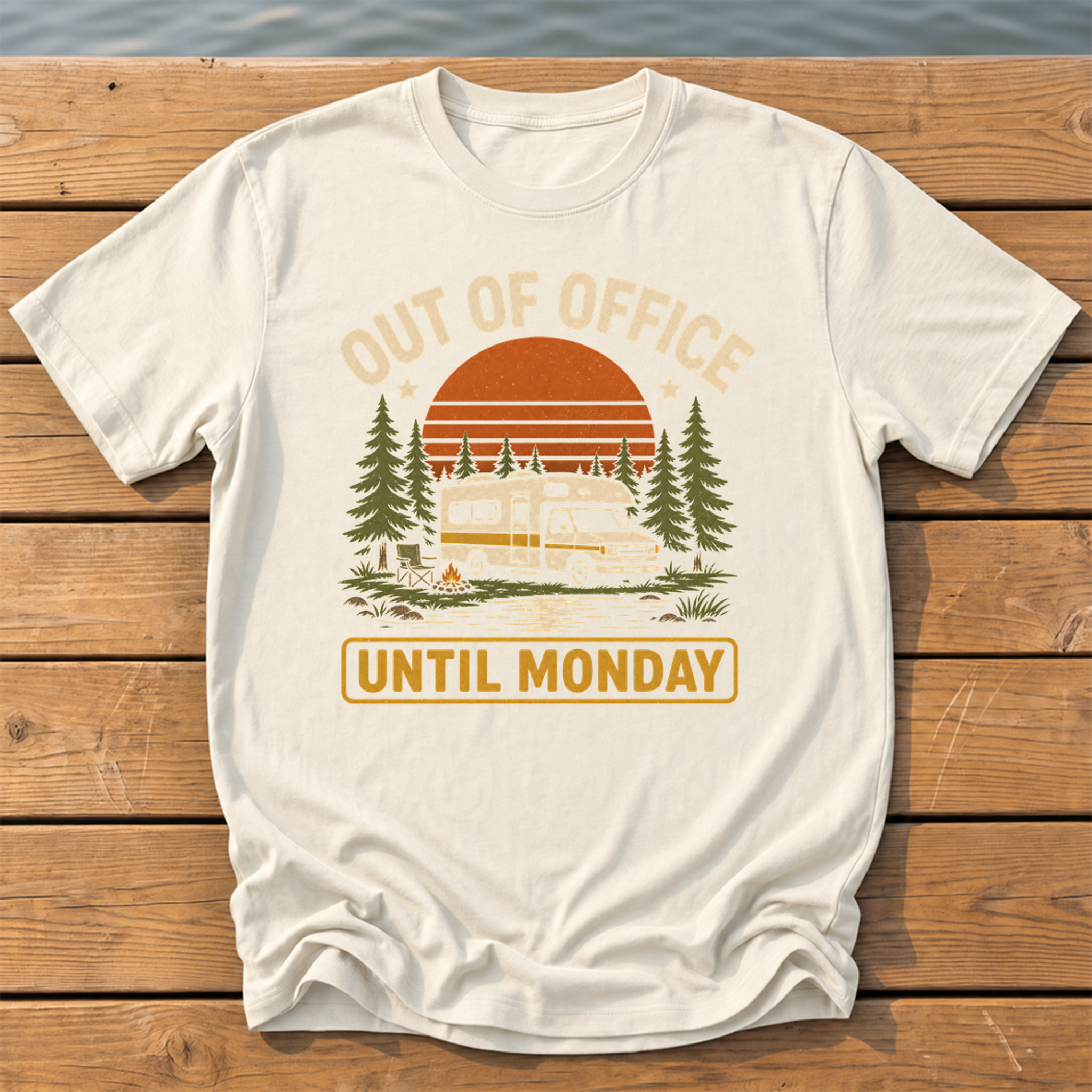 Out of Office Until Monday T-Shirt — Ivory