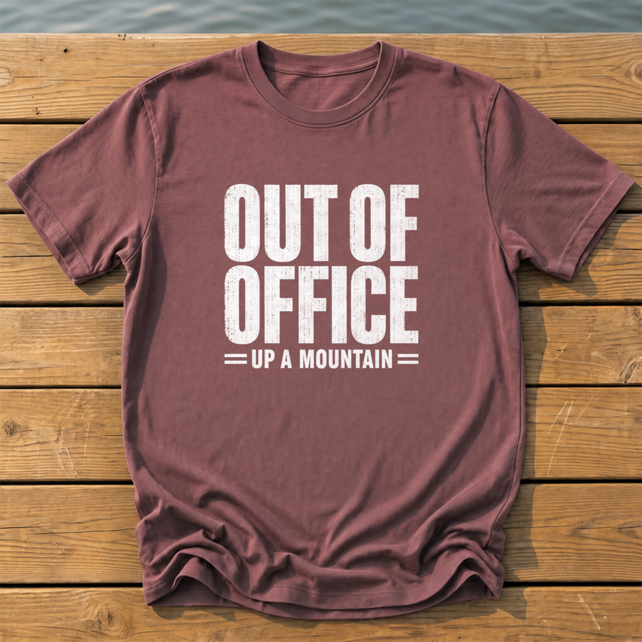 Out Of Office Up A Mountain T-Shirt — Brick