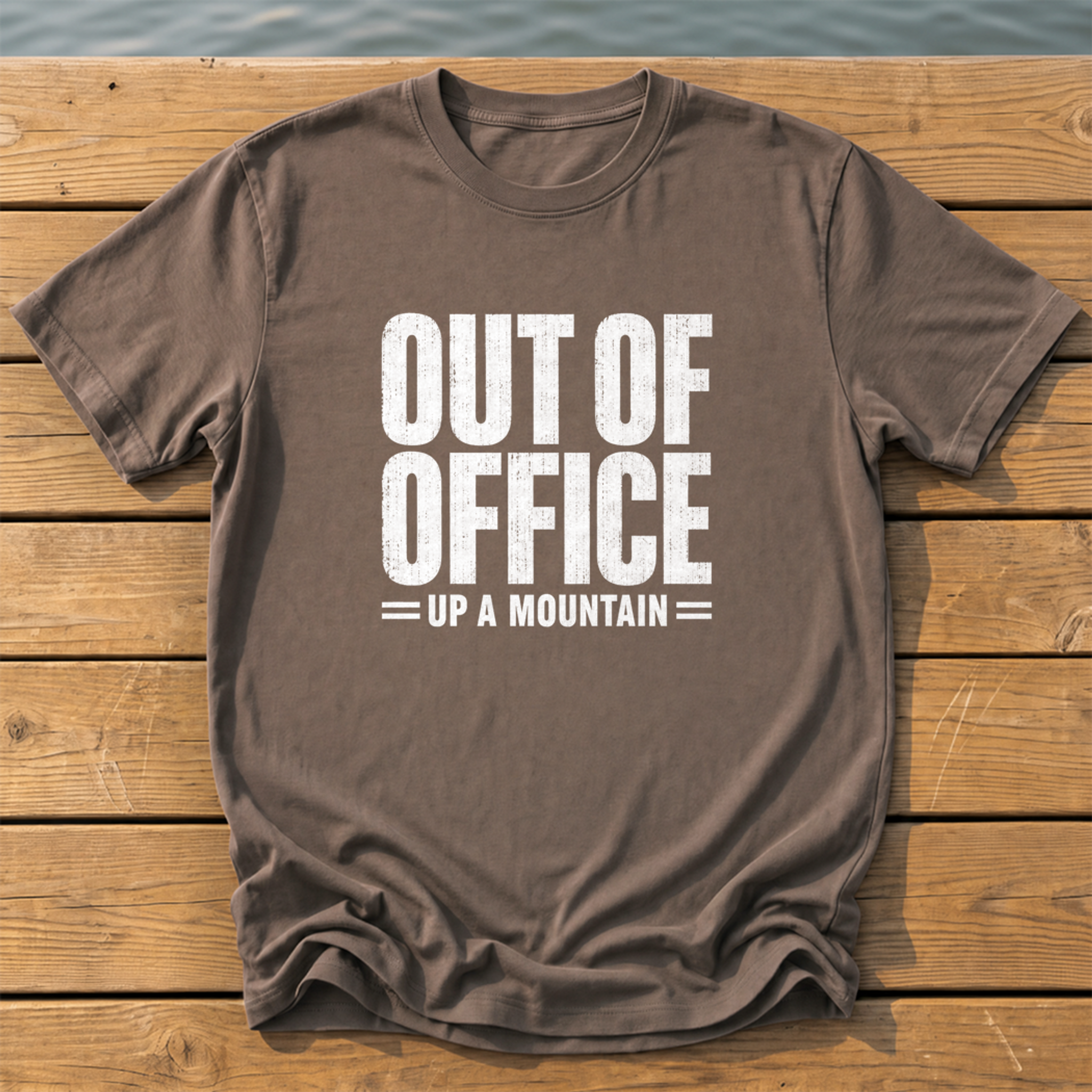 Out Of Office Up A Mountain T-Shirt — Espresso