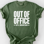 Out Of Office Up A Mountain T-Shirt — Moss