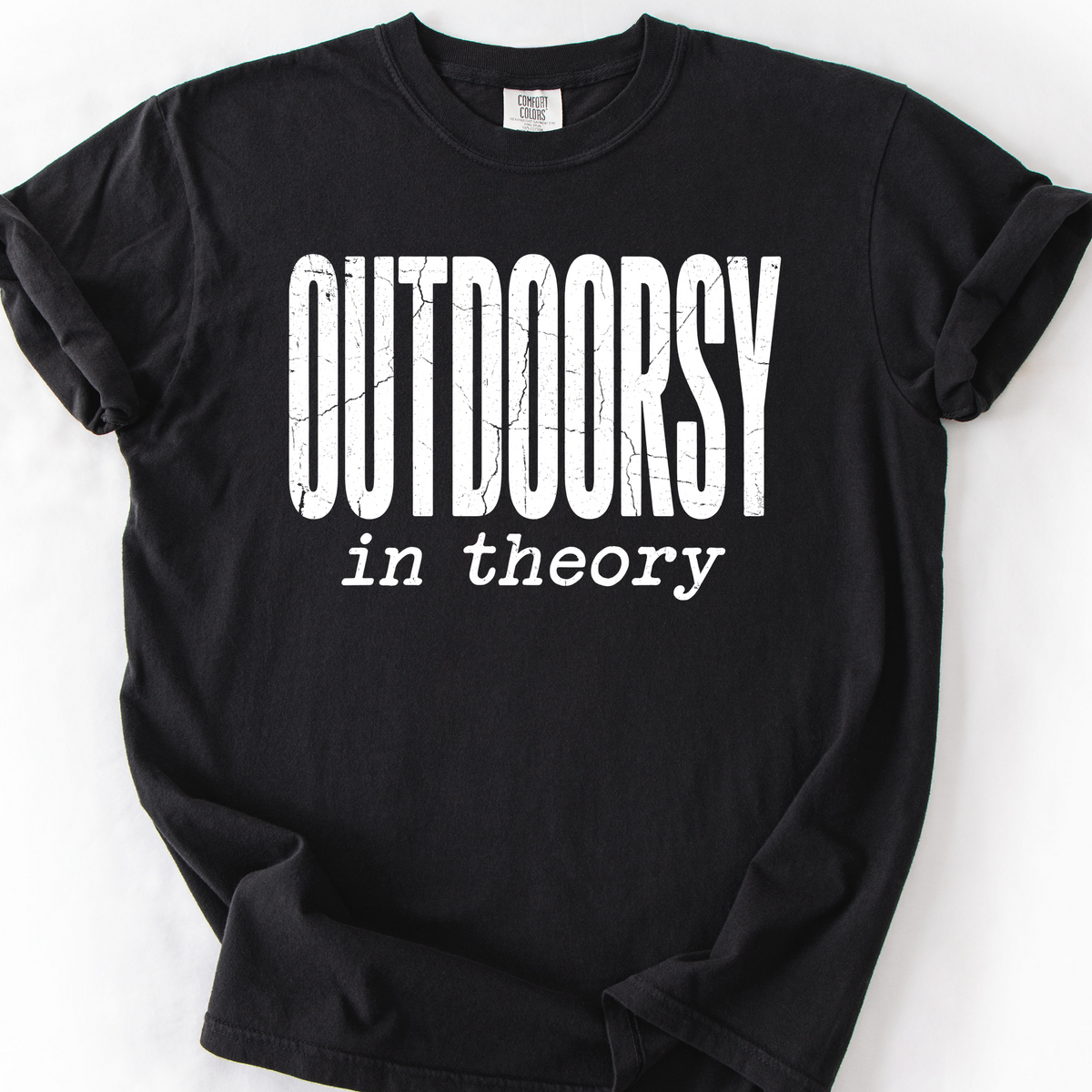 Outdoorsy in Theory T-Shirt — Black
