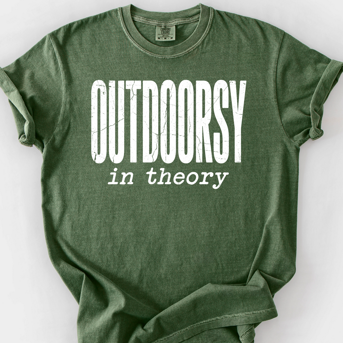 Outdoorsy in Theory T-Shirt — Moss