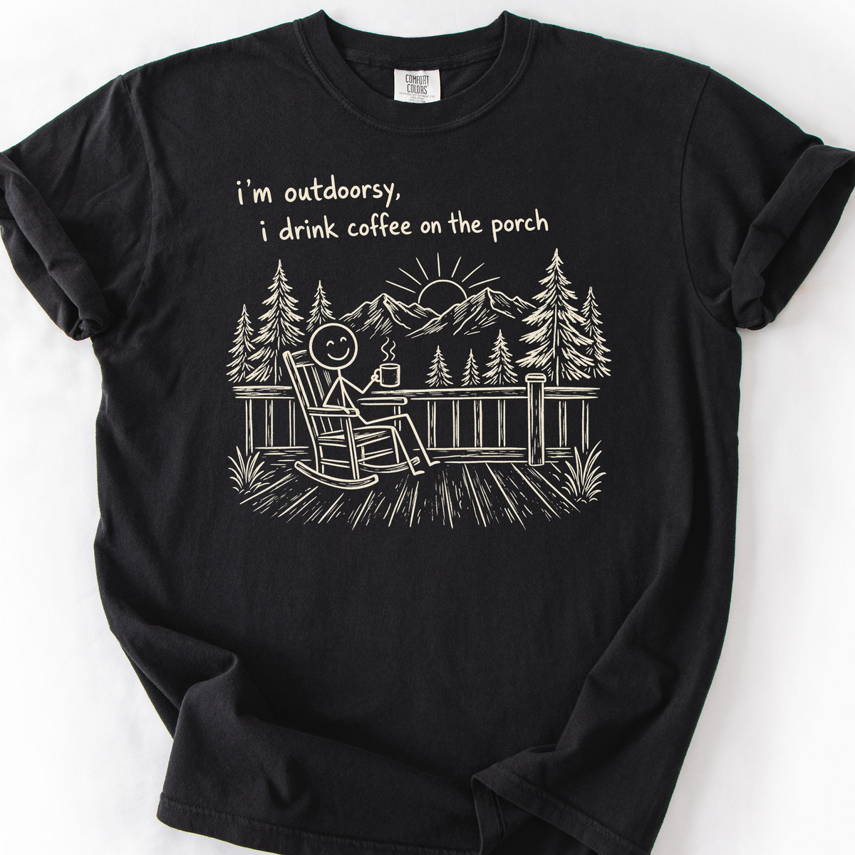 Outdoorsy (Porch Version) T-Shirt — Black
