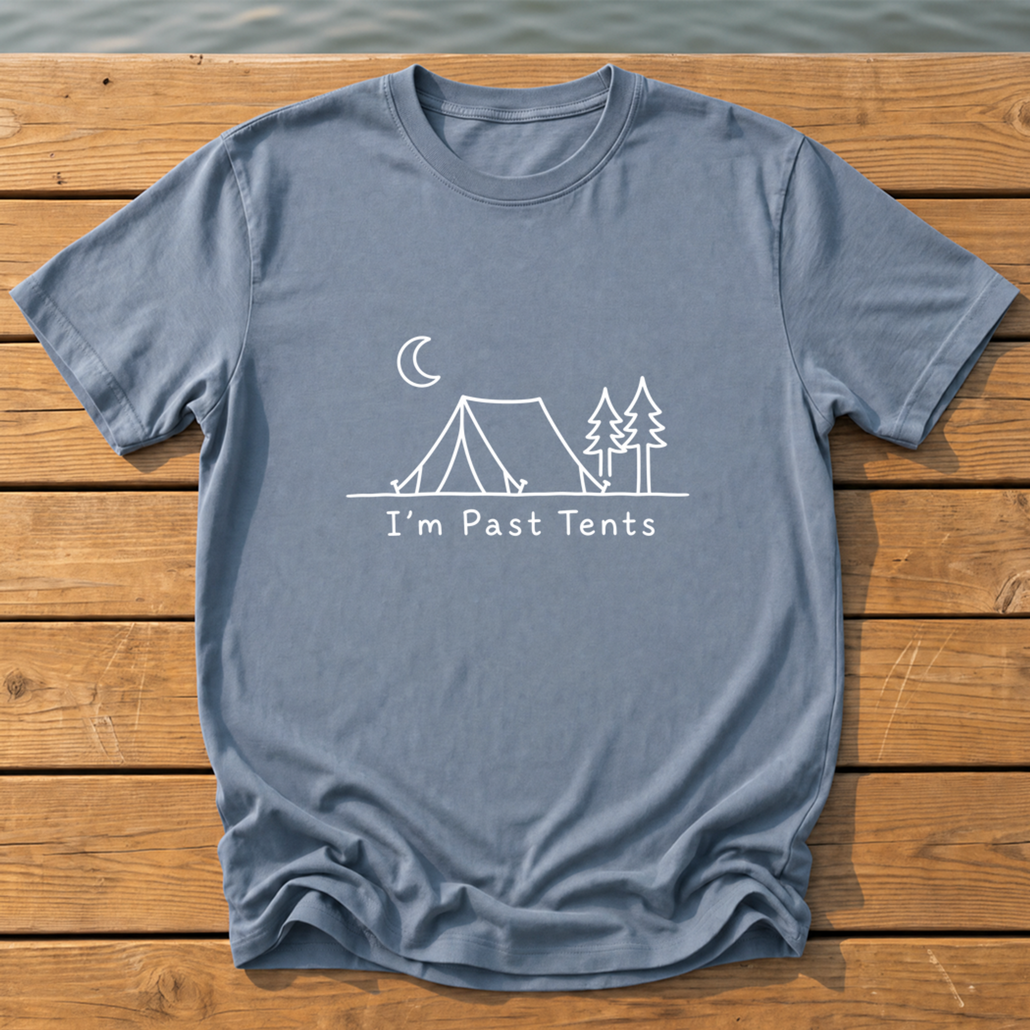 Outside-ish Design 06 T-Shirt — Blue Jean