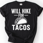 Will Hike For Tacos — Black