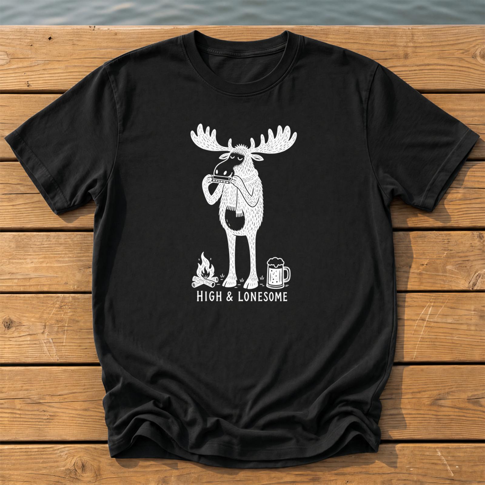 Outside-ish Design 32 T-Shirt — Black