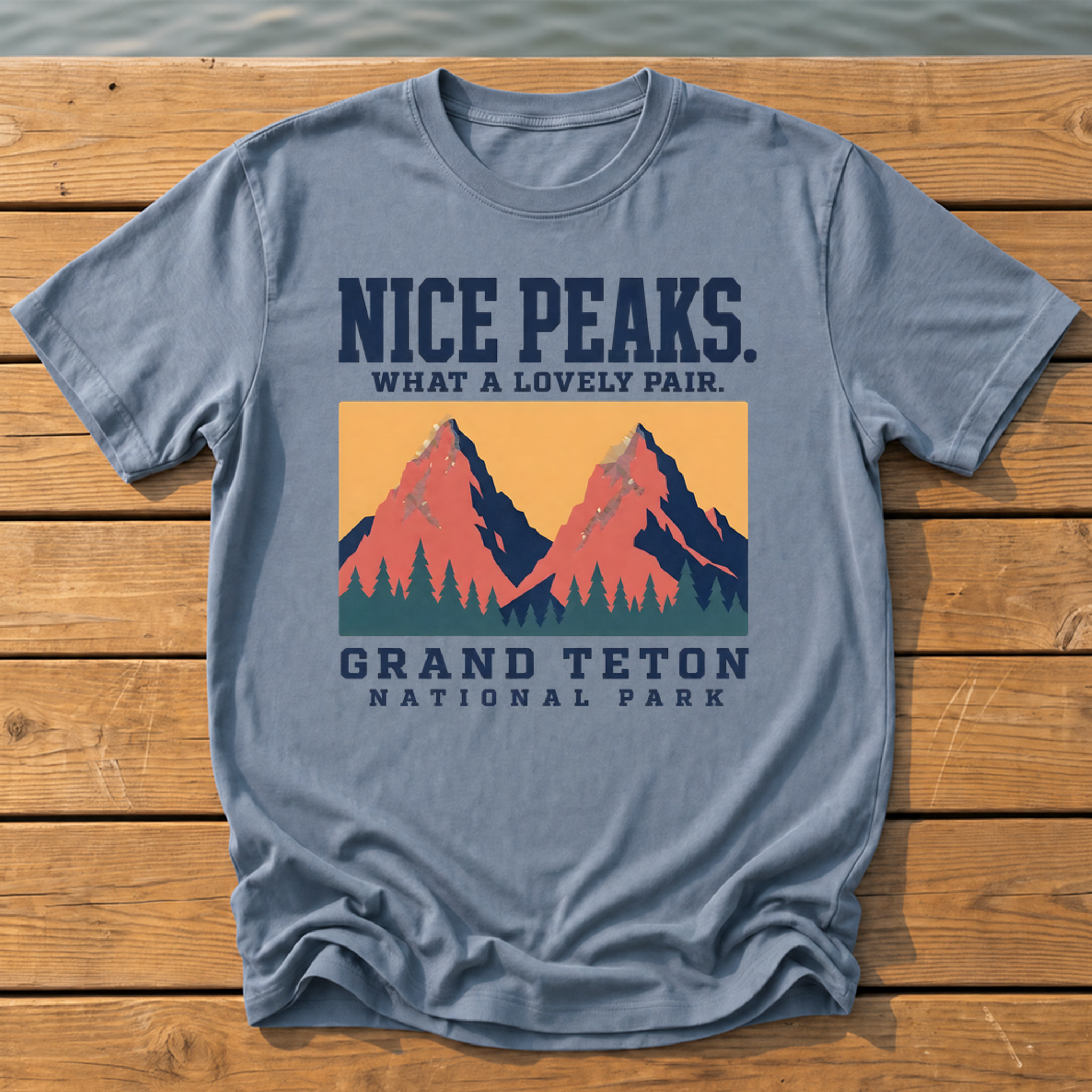 Outside-ish Design 45 T-Shirt — Blue Jean