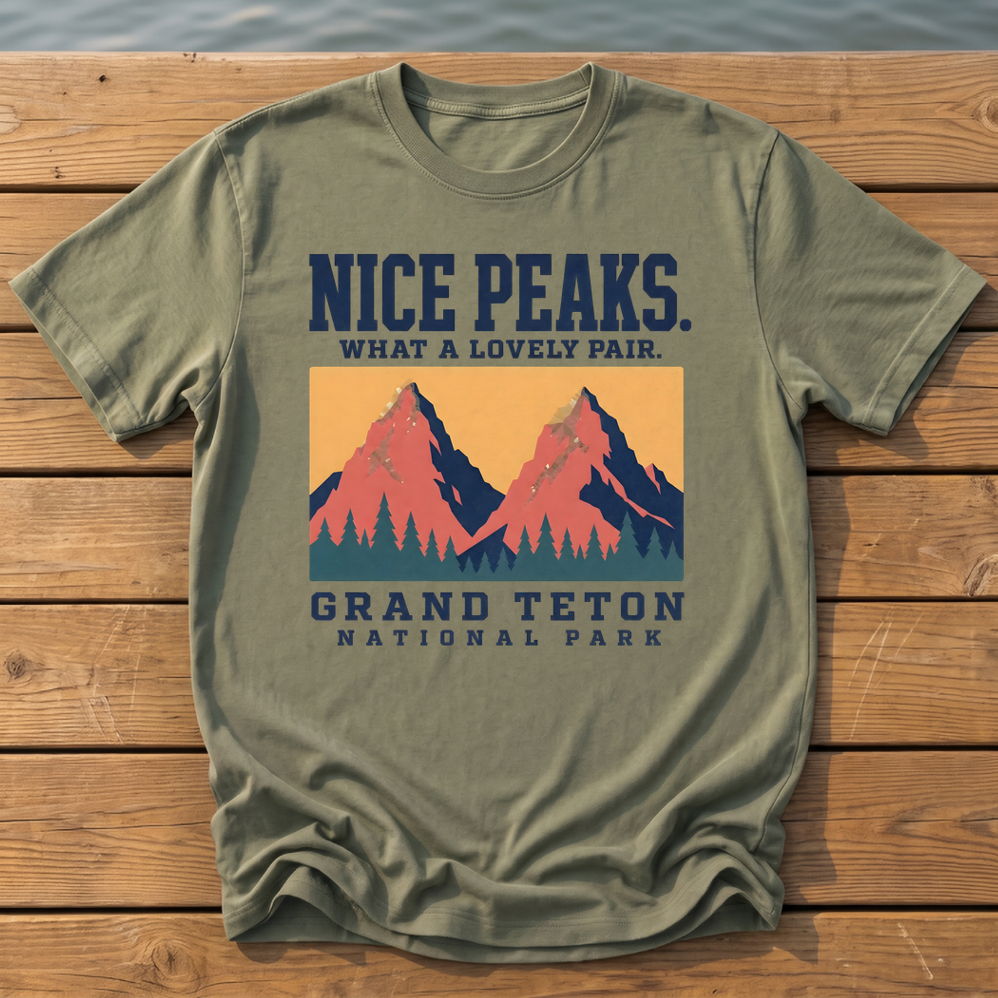 Outside-ish Design 45 T-Shirt — Moss
