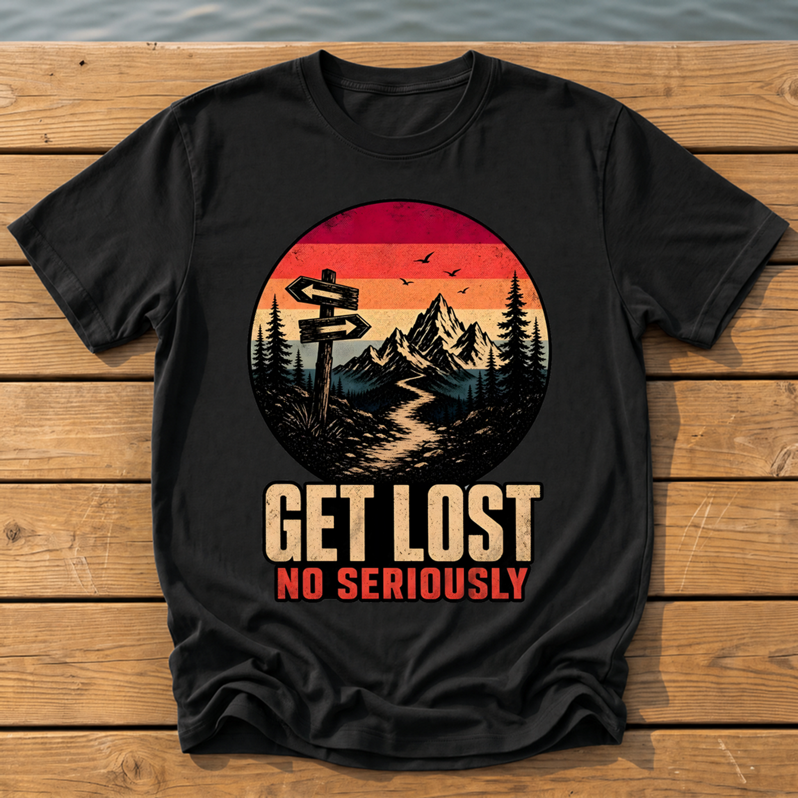 Outside-ish Design 51 T-Shirt — Black