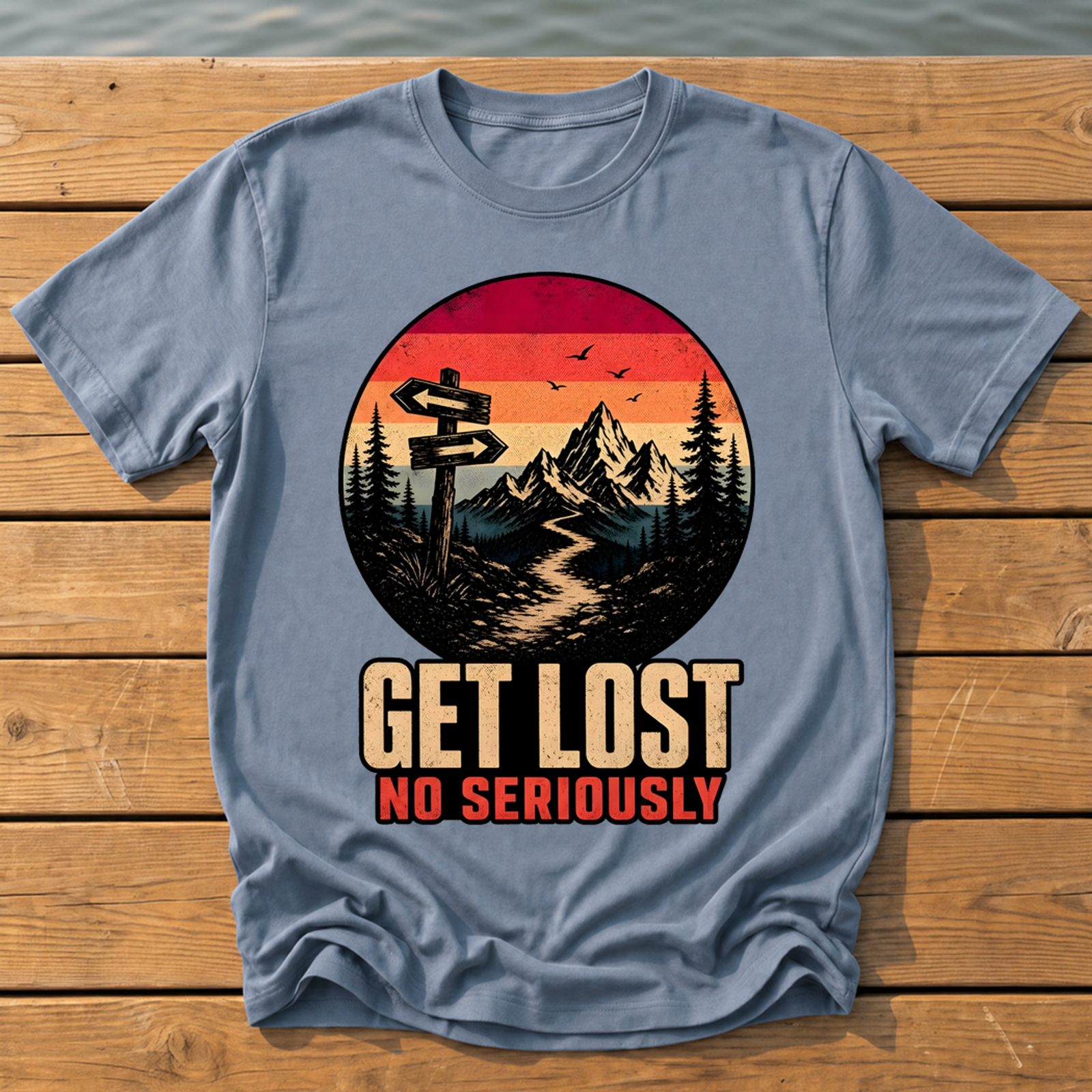 Outside-ish Design 51 T-Shirt — Blue Jean