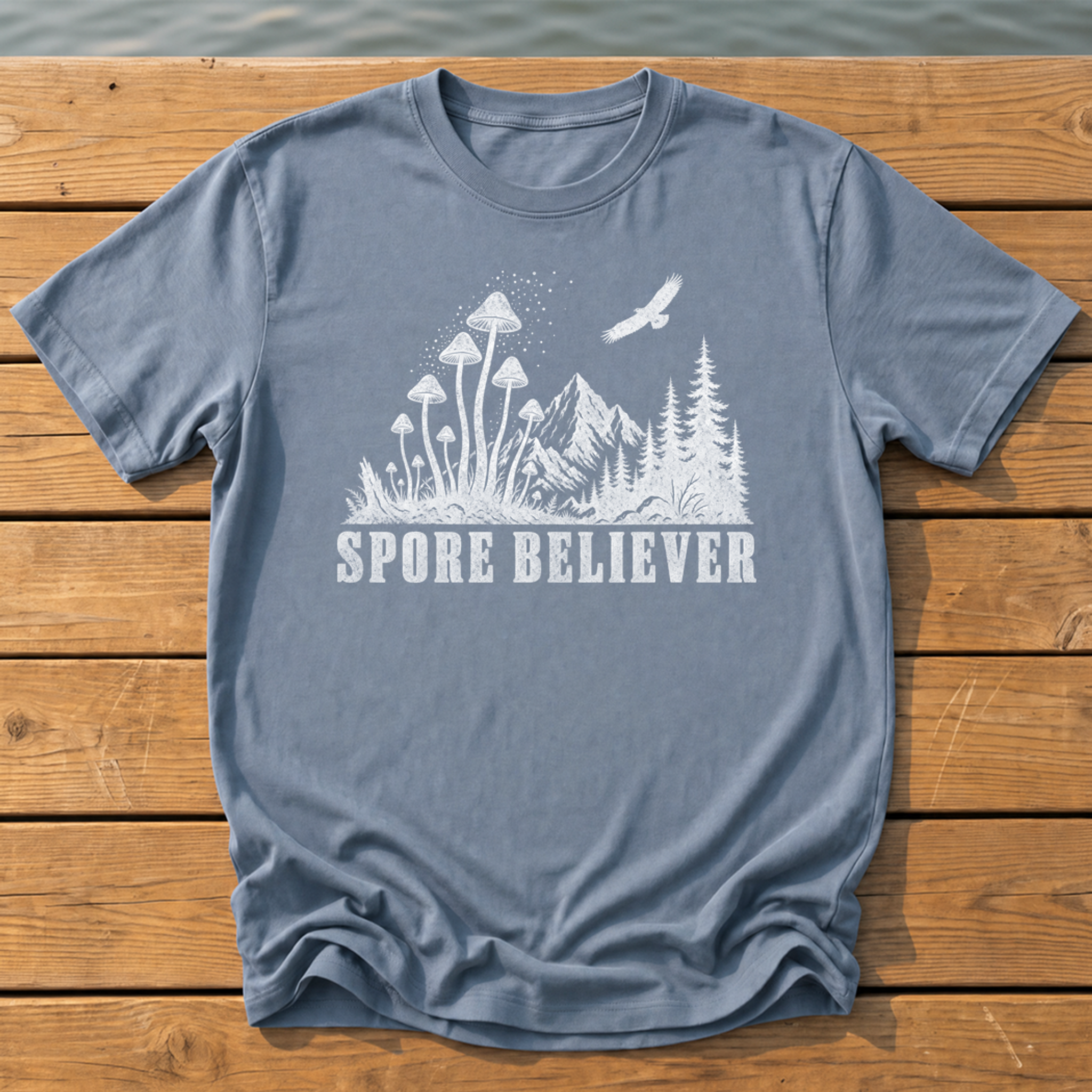 Outside-ish Design 69 T-Shirt — Blue Jean