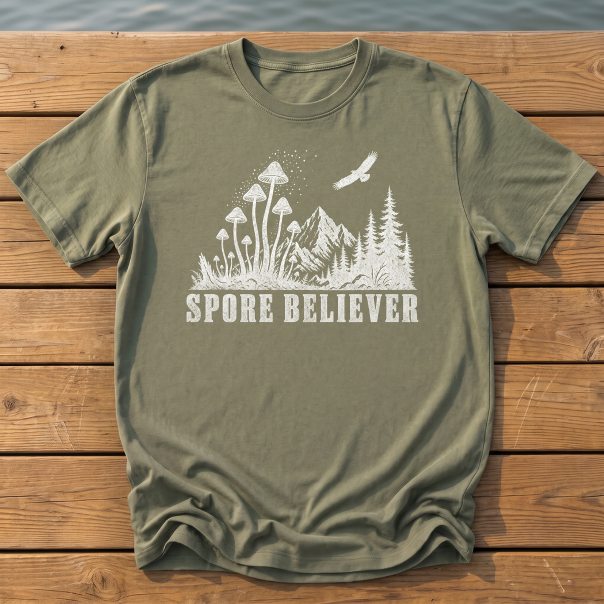 Outside-ish Design 69 T-Shirt — Moss