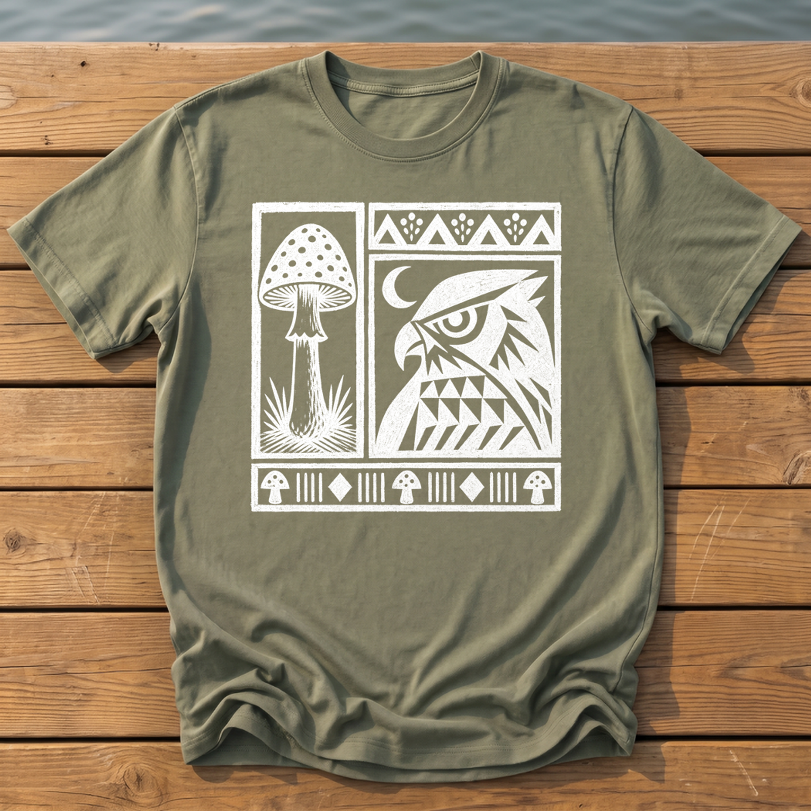 Outside-ish Design 70 T-Shirt — Moss