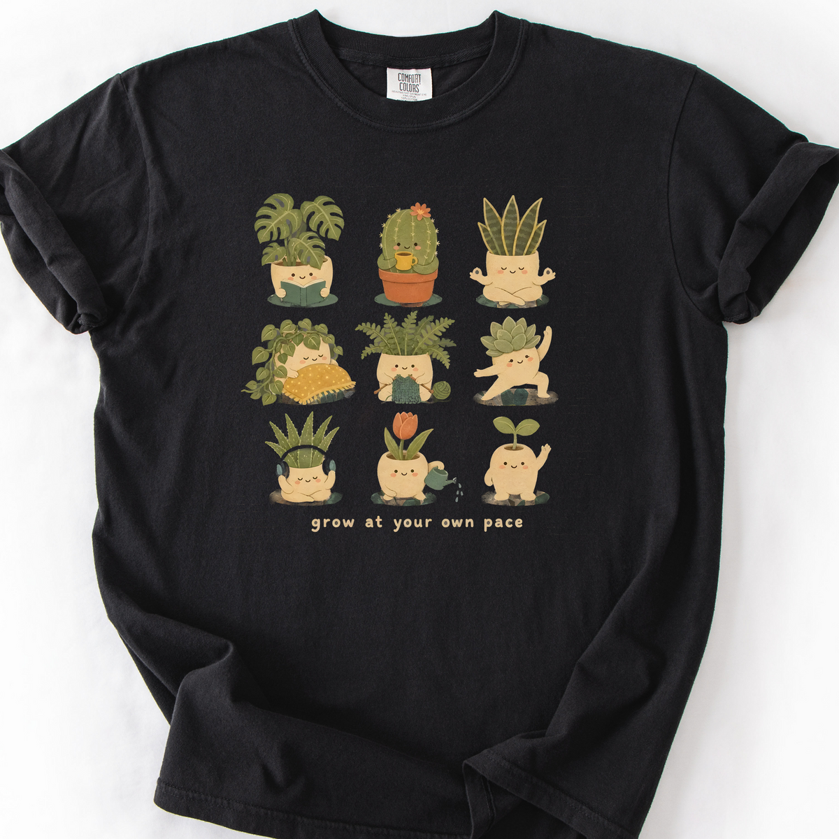Grow at Your Own Pace T-Shirt — Black