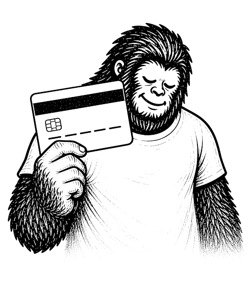 Secure checkout Sasquatch trust badge (line art)