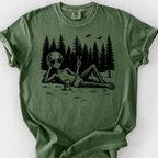 Peace Out Alien T-Shirt — Moss