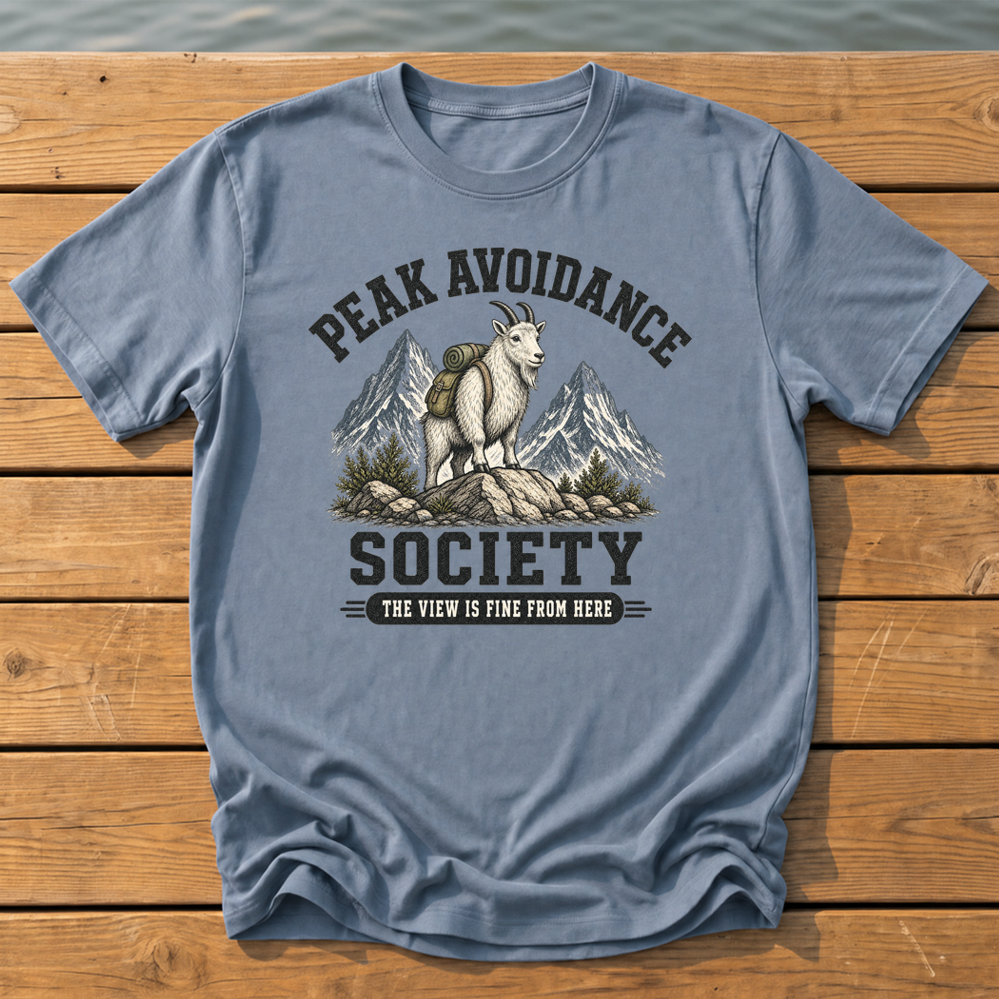 Peak Avoidance Society T-Shirt — Blue Jean