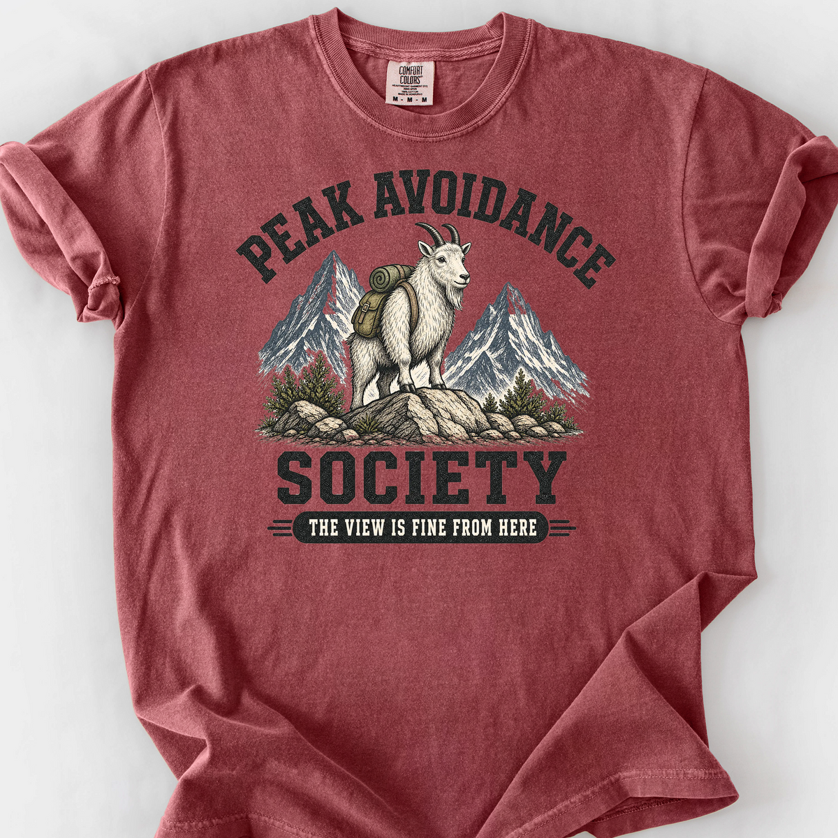 Peak Avoidance Society T-Shirt — Brick