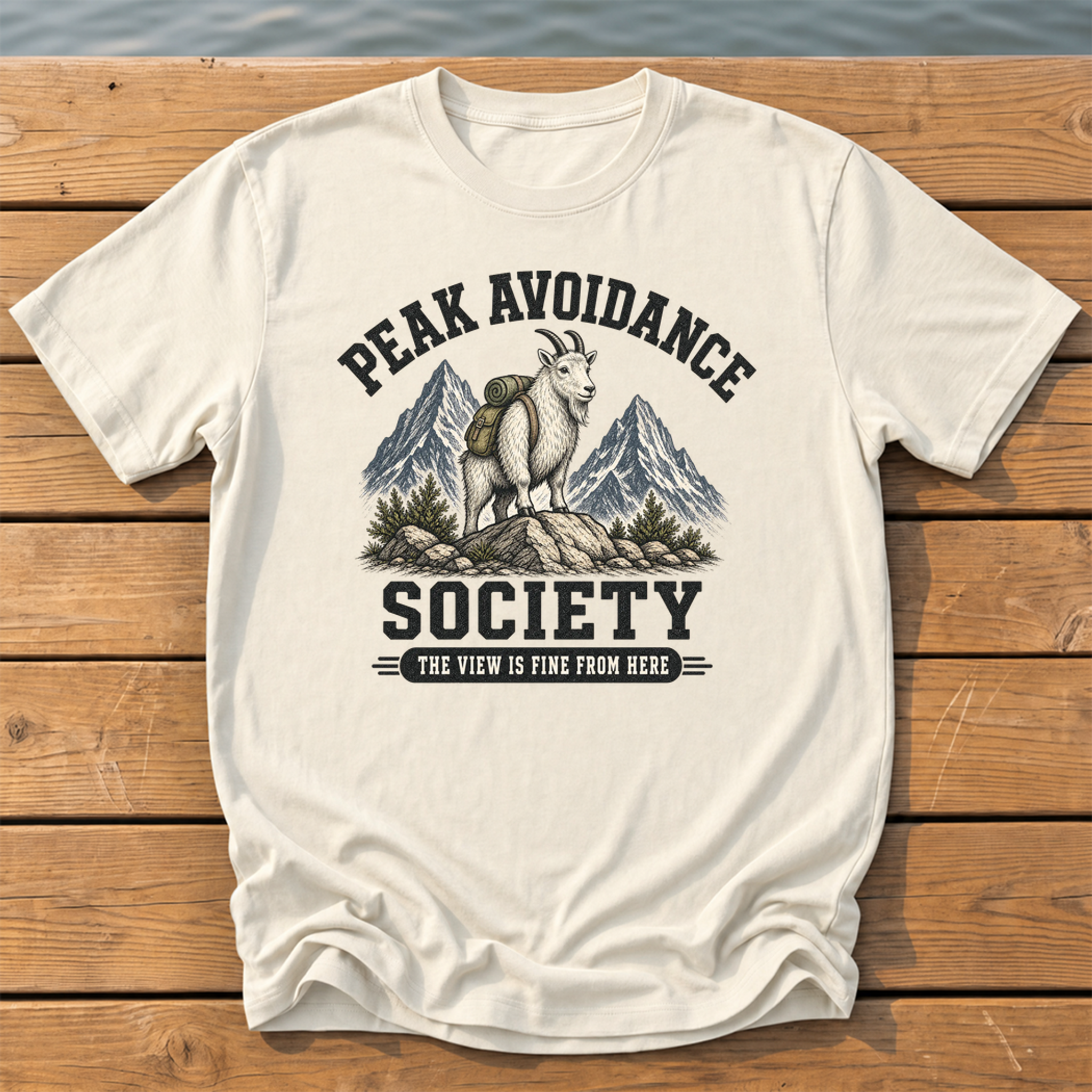 Peak Avoidance Society T-Shirt — Ivory