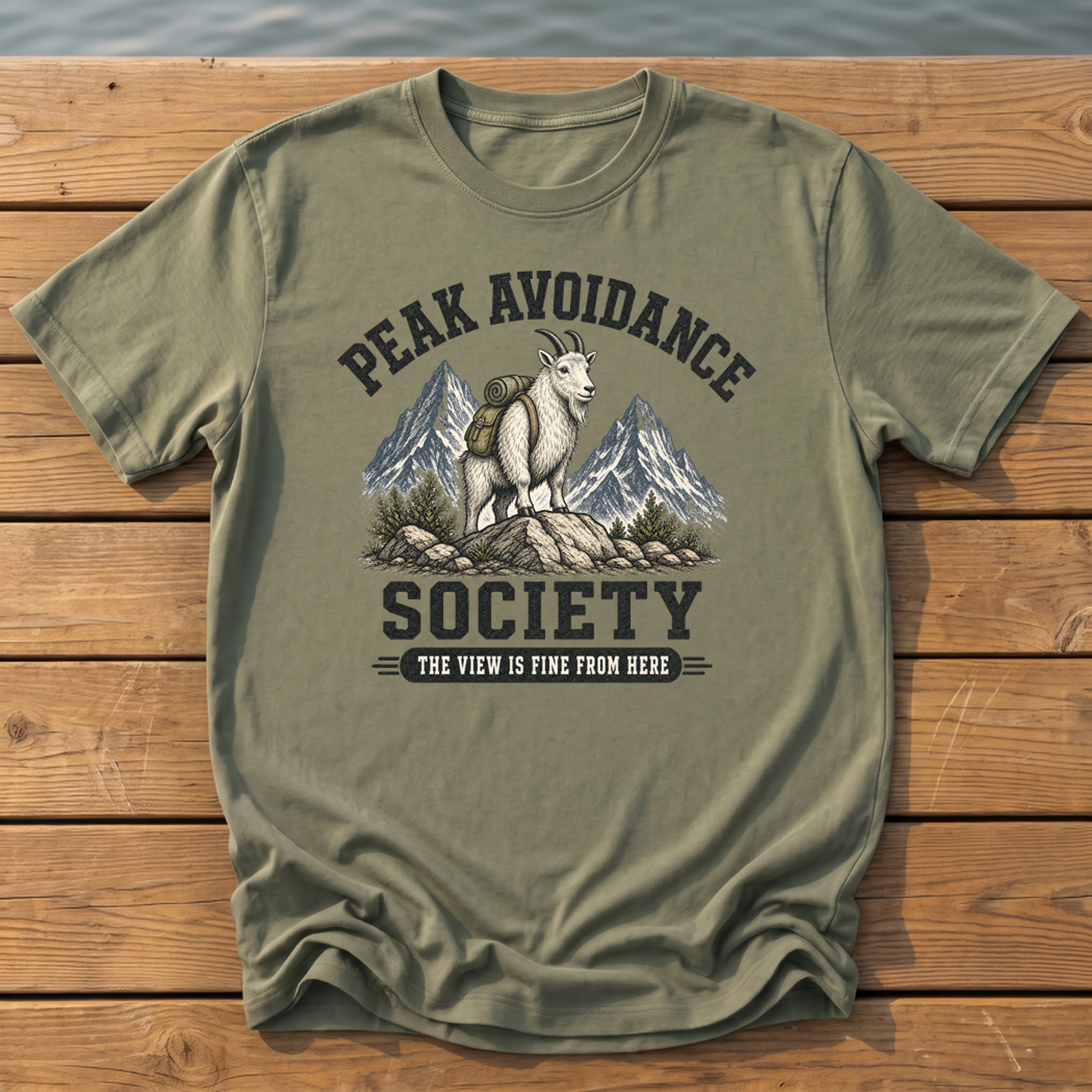 Peak Avoidance Society T-Shirt — Moss