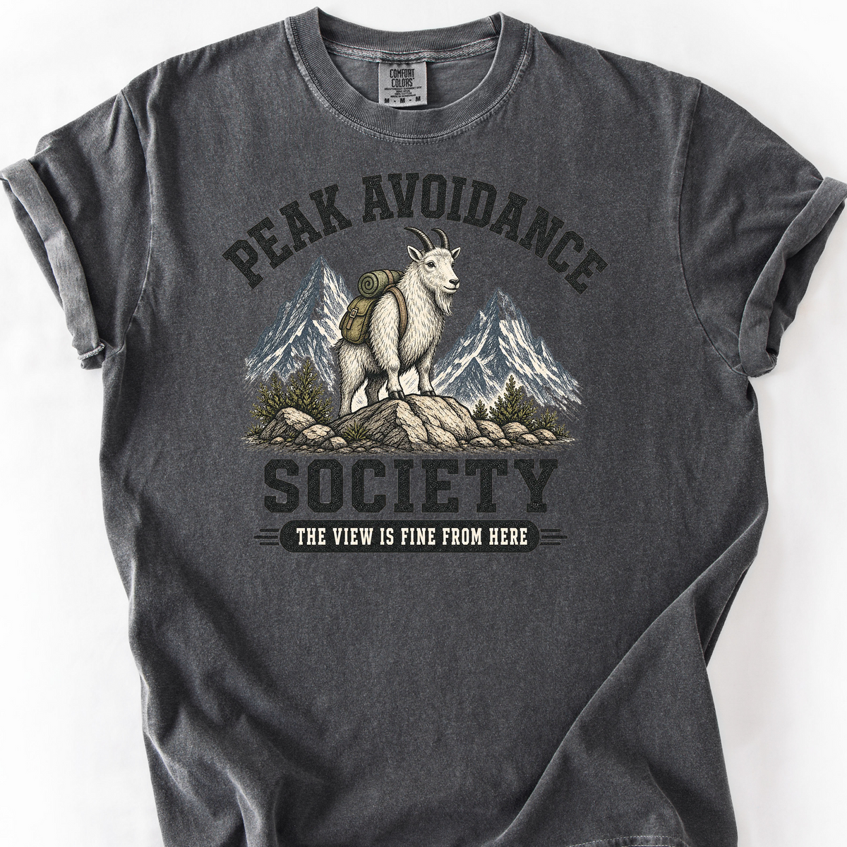 Peak Avoidance Society T-Shirt — Pepper