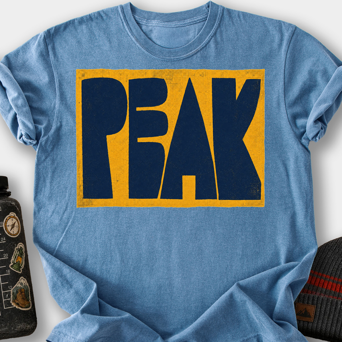 Peak (Block Letters) T-Shirt — Blue Jean